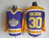 La Kings Jersesys 남자 하키 레트로 저지 30 Rogatien Vachon 33 Marty McSorley 22 Williams 20 Luc Robitaille 23 Brown
