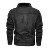 Men's Jackets Men Winter Windproof Fleece Warm Motor Biker Lapel Leather Jacket Outdoors Casual Fashion Male Coat 4XL