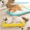 Kennels Pens Fast Dog Mat Cooling Summer Pad Pet Bed Ice Slee Nest For Dogs Cats Kennel Vip 231123 Drop Delivery Home Garden Suppli Dhxyl