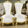 2PCS Royal Wedding Antique King And Queen Throne Chairs Princess Chairs Rental Furniture 102