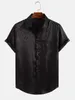 Men's Casual Shirts Jacquard Leopard Print Large-Size American-Style Short-Sleeve Shirt