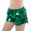 Pantalones cortos de mujer Short metallique brillant avec cordon de serrage pour femme vetement estival tendance style holographique effet mouille pour Festivals 231206