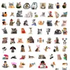 Car Stickers 66Pcs Cute Cat Stickers Funny Vinyl Decals For Laptop Water Bottle Phone Lage Sticker Kids Teens Boys Drop Delivery Autom Dhlyt