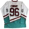 Maillot Mighty Ducks pour hommes 96 Charlie Conway 99 Adam Banks 66 Gordon Bombay 33 Goldber 9 Paul Kariya 44 Reed 21 Maillots de hockey Portman Film S S s