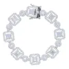 Chaîne Or Argent Couleur Glacé Bling CZ Cluster Tennis Bracelet Pour Femmes Mode Sparking 5A Zircone Cubique Bijoux De Mariage 231205