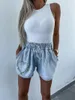 Kvinnors shorts kvinnor sommar gata mode casual tung industri nit strass mångsidig denim