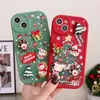 Mobiltelefonfodral Ottwn 3D Cartoon Elk Santa Claus Tree Christmas Phone Fall för iPhone 13 11 12 Pro Max 13 14 Plus X XR XS 7 8 Plus SE 2020 Cover J231206