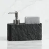Liquid Soap Dispenser Soap Dispenser med svampens diskbänk och badrumsimitation Black Rock Liquid Hand and Dish Soap Dispenser 231206