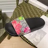 Man Woman Designer Slides Pool Slipper Floral Slide Flat Sandal Canvas Sliders House Mule Causal Flip Flops Thick Nedre Summer Beach 35-45