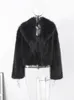 Damen-Fell-Kunstpelzwesten für Damen, mit Rabatt, manche lange schwarze Jacke, Vintage-Stil, Hiver 231205