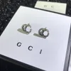 Orecchini regalo con logo del designer Orecchini per matrimoni di lusso per matrimoni Orecchini classici per gioielli d'amore Orecchini con lettere placcati in argento 925 stile vintage