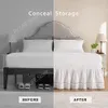 Bed Skirt White Home el Bed Skirt Hollowed Lace Elastic Band Couvre Lit Bedding Bed Cover Without Surface 231205