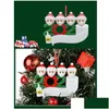 Świąteczne dekoracje ozdoby Xmas Snowman Wisendanci z maską twarzy DIY Tree Family Party Cute Dift Drezka dostawa Domowe Garden Festiv Dhu4c