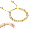 Länkarmband 2 datorer Citrine Gemstone Armband Pärled trenda för kvinnliga flickor tonåringar