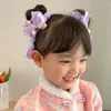 Accesorios para el cabello Perla Niños Cuerda roja Bola de pelo Borla Arco Sombreros antiguos Tang Traje Clip Año chino