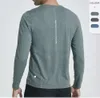 Lu Men Yoga Outfit Sports Långärmad t-shirt Mens Sport Style Shirts Training Fitness Clothes Elastic Quick Dry Sportwear Top Plus Size 5xl888
