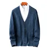 Chandails pour hommes Arrivée de haute qualité 100 Pull de cachemire Grande aiguille épaisse en tricot double brin Cardigan Tize de manteau épaissi S6XL 231205