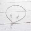 Ketting Oorbellen Set Prachtige Volledige CZ Zirconia Bruiloft Bruids Voor Vrouwen Meisje Gala Party Sieraden CN10131198n