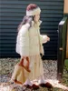 Daunenmantel Mode Mädchen Baumwolle Gefütterte Jacke Vintage Winter Kind Verdicken Warme Stepp Horn Knopf Oberbekleidung Baby Kleidung 1 8Y 231206