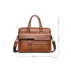 Briefcases er Men's Briefcase Bag for Documents Leather Luxury Brand Men's Business Travel Bag A4 Document Organizer Men handbag 231205