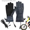 Five Fingers Gloves Winter Electric Heated Gloves USB Hand Warmer Touch Screen Cycling Skiing Heating Gloves Thermal Waterproof Motorcycle Gloves Q231206