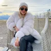 Women's Fur Faux Fake Coat Silver Women Winter black Coats Long Sleeve Jacket Outerwear Fashion casaco feminino 231205