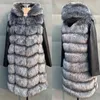 Женское пальто из искусственного меха FANPUGUIZHEN, зимнее толстое теплое пальто с планкой на молнии, женская съемная куртка больших размеров с длинными рукавами и капюшоном 231205