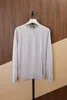 Mens Sweaters Autumn Zilli Knitwear Mulberry Silk Long Sleeve Light Gray Polo Sweater