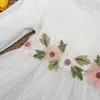 Mädchenkleider Kinderkleidung Mädchen 4–7 Jahre weißes, langärmliges Netzkleid, geeignet für elegantes Urlaubspartykleid für kleine Mädchen 2312306