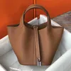 2024Fashion Classic Designer Handbag Lock Tote Bag Basket Bucket Togo Leather for Women Picotin Custom äkta Cowhide Shoulder Bags