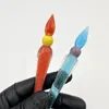 DHL Yinuoou Luminous Glass Dabber Tool Цветные курительные принадлежности Стеклянный мазок для воска Масло Табак Кварцевый фейерверк Стеклянные водные бонги Dab Rigs Трубы