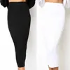 Skirts Skorts Women Knitted Autumn Bodycon Long Skirt Sexy Black White High Waist Tight Women Maxi Elegant Party Club Wear Pencil Skirts 231206