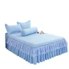 Bed Skirt Korean Style Ruffles Bed Skirt with Pillowcase Solid Mattress Cover Bedclothes Fitted Bed Sheet Single Double Size Home Textile 231205