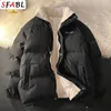 Mens Down Parkas Mens Winter Jacket Street Clothing Inflatable Solid Color Padded Womens Warm Wool Parka 231206