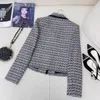 Женские куртки дизайнерские бренды 2023 зимний new Chan Contrast Complast Colored Edge Double Pocket Single Breads Woolen Poat для женщин iojr