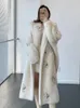 Pelliccia da donna Pelliccia sintetica Elegante Cappotto da orsacchiotto bianco da donna Alta qualità di media lunghezza Sciolto caldo lana Alpaca Profilo di capelli Giacca di pelliccia di moda 231206