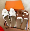 Luxury designer slides leather ladies sandals summer flat shoes fashion beach slippers for womens letter drag Slides flip flops Ladies orange slipper EUR 35-42