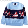 Strickjacke 2023 Herbst Winter Kinder Weihnachten Pullover Jungen Mädchen Pullover Mantel Kinder Kleidung Baby Baumwolle Dicke Wolle Top Santa Claus 1-7y Q231206