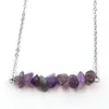 Pendant Necklaces 12Pieces Reiki Healing Natural Crystal Necklace Irregular Gravel Chips Stone Amethysts Amazonite Lapis Lazuli Qu2260