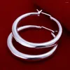 Hoop Earrings 925 Silver Color Earring 3.4cm Fashion Round Circle Beautiful Lovely High Quality Classic Jewelry Wedding For Women Lady