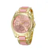 Wristwatches NO.2 Luxury Women Watches Roman Numeral Gold Plated Metal/Nylon Link Watch Fashion Ladeis Dress Clock