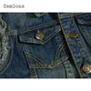 Mäns västar samlona plus storlek 5xl 6xl män denim jackor ärmlösa multipockets jean väst herr mode hål rippade sexiga jeansjacka 231205