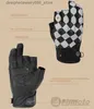 Pięć palców rękawiczki w stylu vintage motocyklowe rękawiczki bez palców GOATKIN Summer Motorcyclist Rękawiczki oddychające do otworza przeciwpoślizgowe pełne skórzane rękawiczki S Q231206