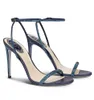 أنيقة Renecaovilla Ellabrita Women Sandals Shoes Crystal Strappy Sandalias حفل زفاف سيدة هريرة الكعب كبير الحجم 43