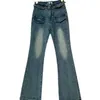 Projektantka kobiet 2023 Autumn/Winter New Pants High talia Slim Fit Long Micro Flare szeroko nogi jeansy dla kobiet SCVF