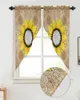 カーテンヒマワリとマンダラカーキの窓のトリートメントリビングルームの寝室の家の装飾のためのカーテン三角形