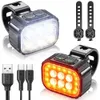 Fietsverlichting Fiets Q6 Lichtset LED Voor Achter USB Lading MTB Road Hoogtepunt Lamp Fietsaccessoires 231206