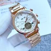 Pate Relojes de pulsera para 2023 Relojes para hombre Tourbillon Cinco agujas Mecánico automático Wastch Alta calidad Top Marca de lujo Correa de acero Moda Suiza Ginebra dos