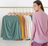 LU Casual and Relaxed Lemon Long Sleeve Shirt Women Yoga Sports Tops Fitness Shirts Bum-Covering Längd Sweatshirts SU