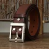 Belts 3.8CM Thick Cowhide Heavy Steel Buckle Belt Retro Cowboy Strap Male Cowskin Genuine Leather Belt For Men Waist R231206